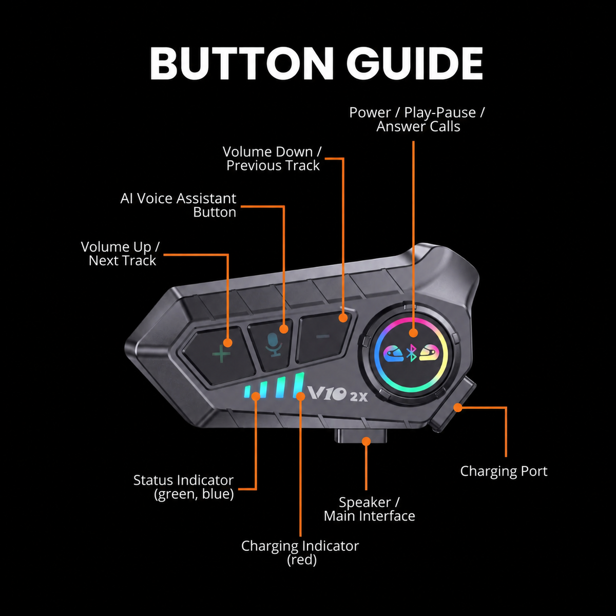 RideLINK V10 Bluetooth Motorcycle Intercom