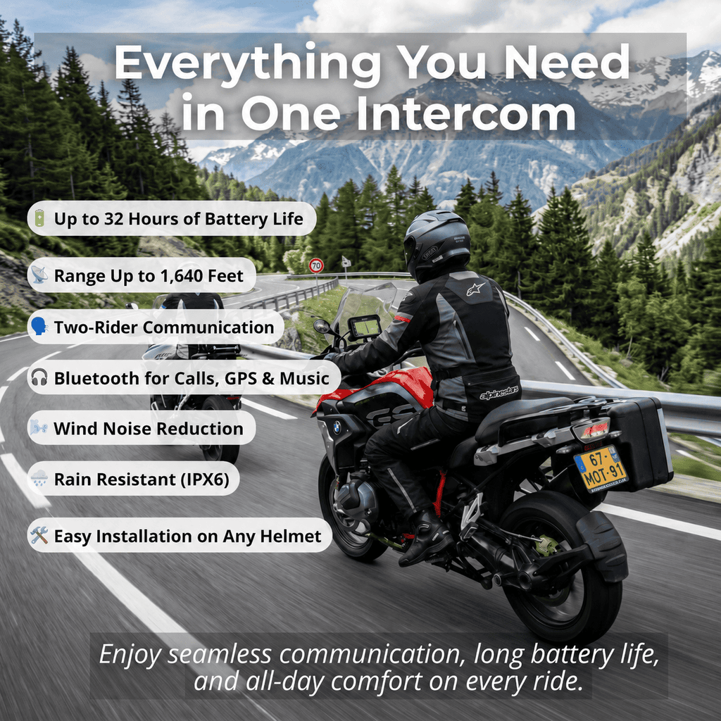 RideLINK V10 Bluetooth Motorcycle Intercom